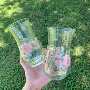 Vintage floral glassware